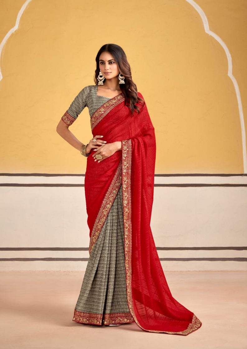 stavan titan series 1001 to 1010 georgette embroidery work gorgeous look saree in wholesale surat