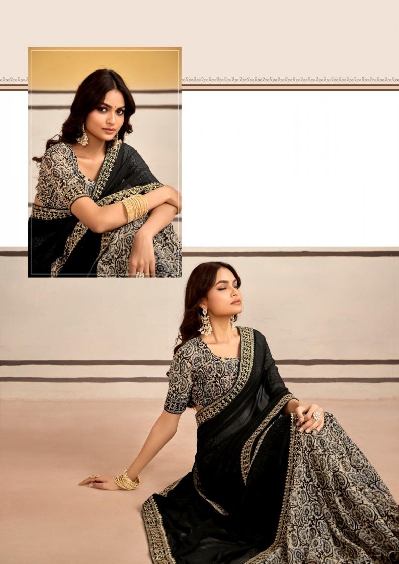 stavan titan series 1001 to 1010 georgette embroidery work gorgeous look saree in wholesale surat