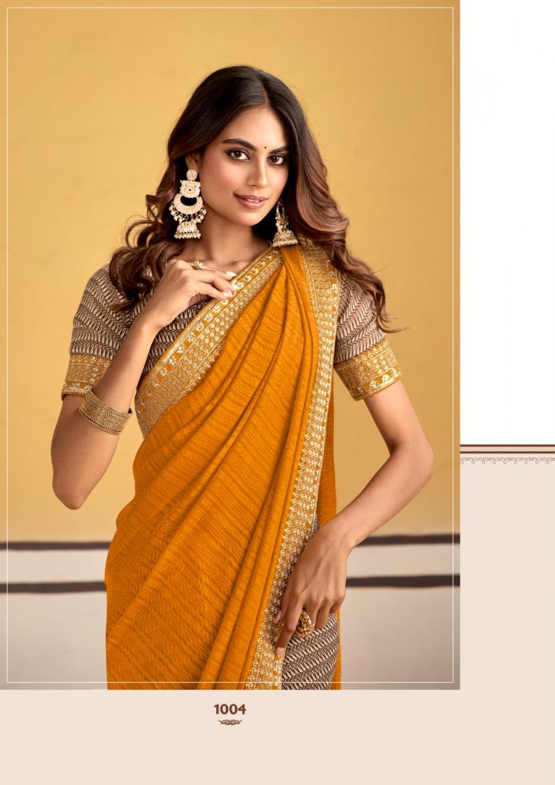 stavan titan series 1001 to 1010 georgette embroidery work gorgeous look saree in wholesale surat