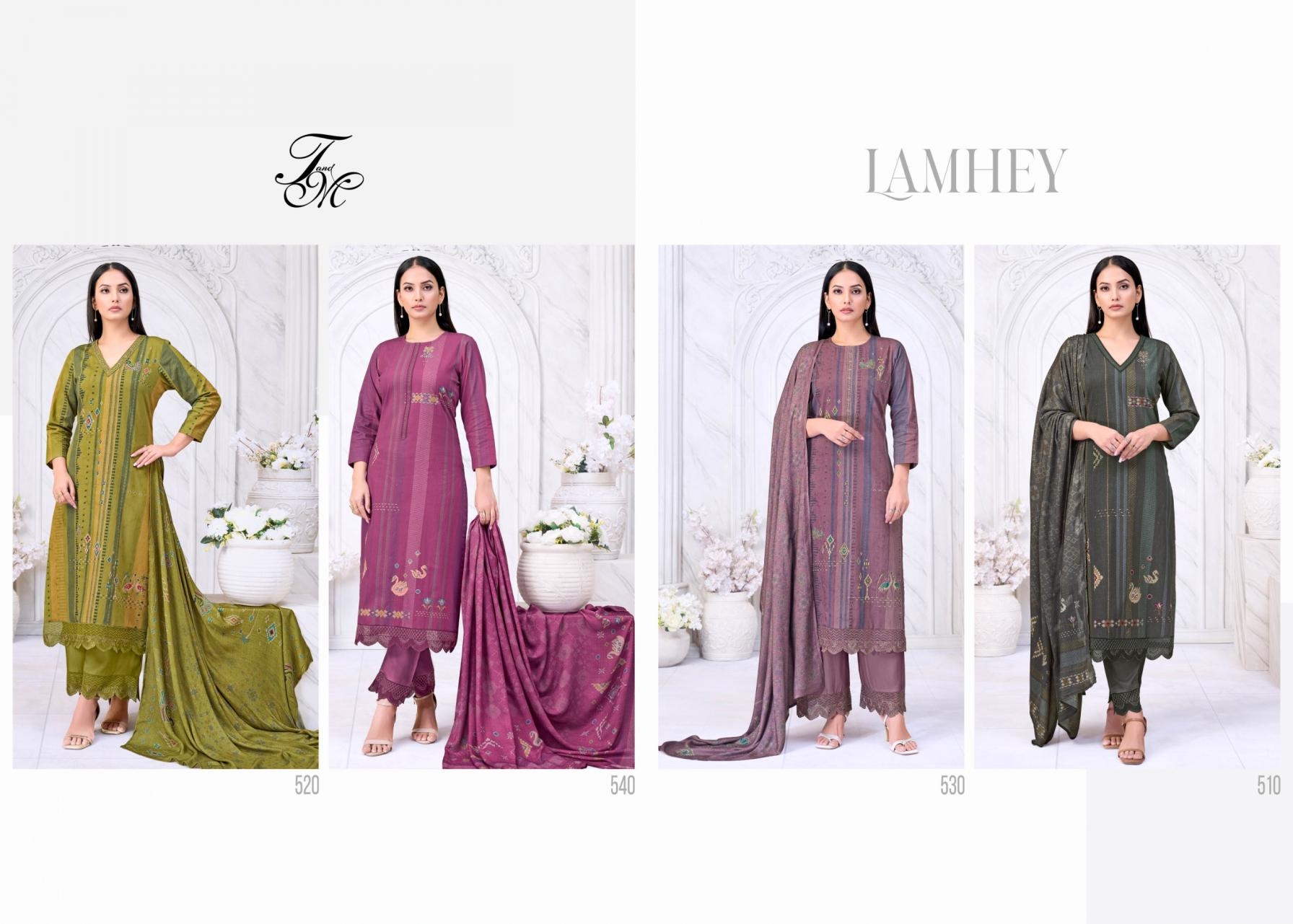 t&m lamhey series 510 to 540 corduroy pretty look salwar kameez in wholesale surat