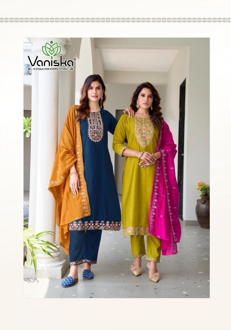 vaniska colourpix palak vol 2 series 2001 to 2006 vetikan silk readymade gorgeous big size suit in wholesale surat