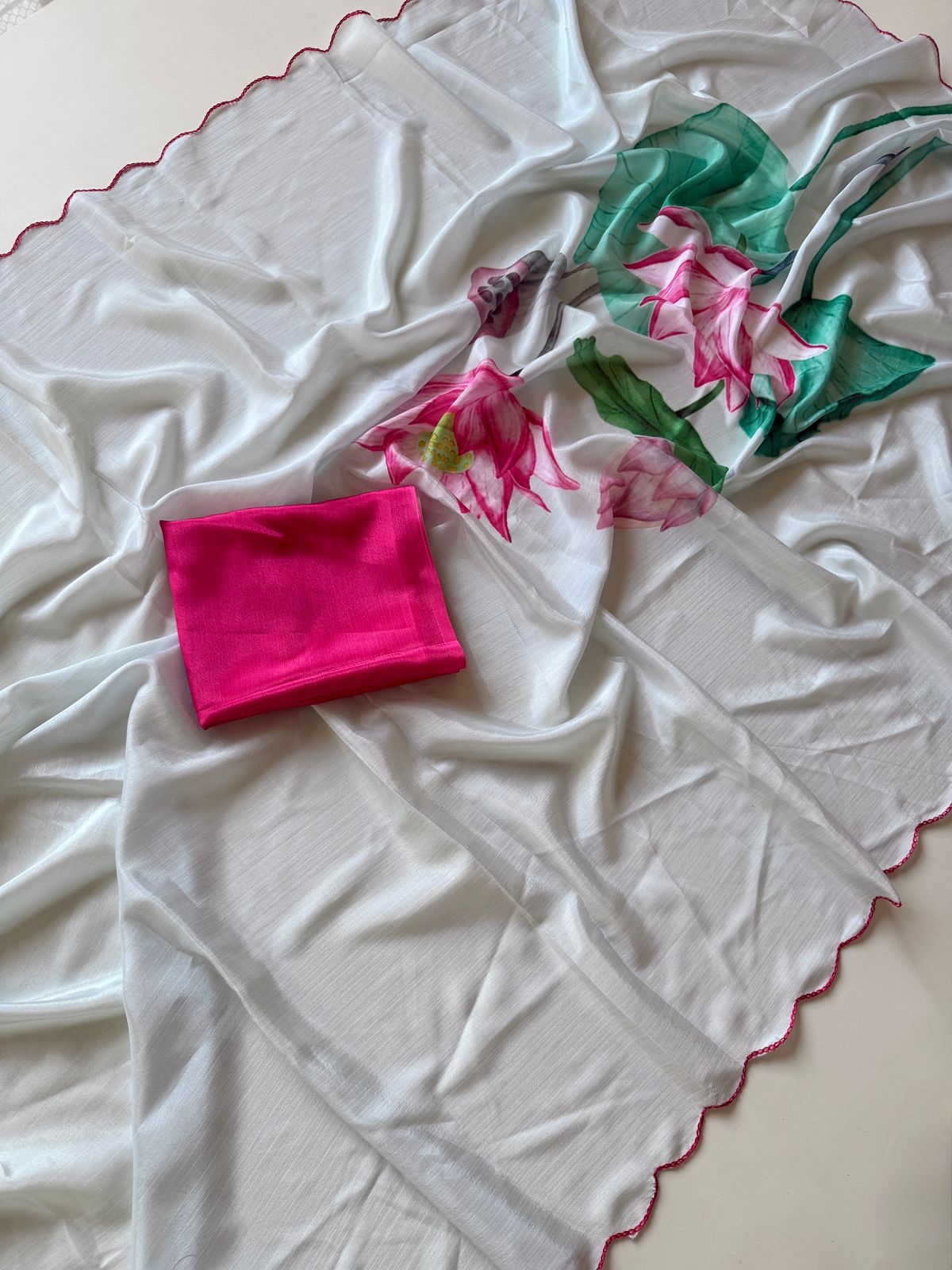 New Catalogue Soft Shinon Fabric With Beautiful Floral  wholesale saree in surat