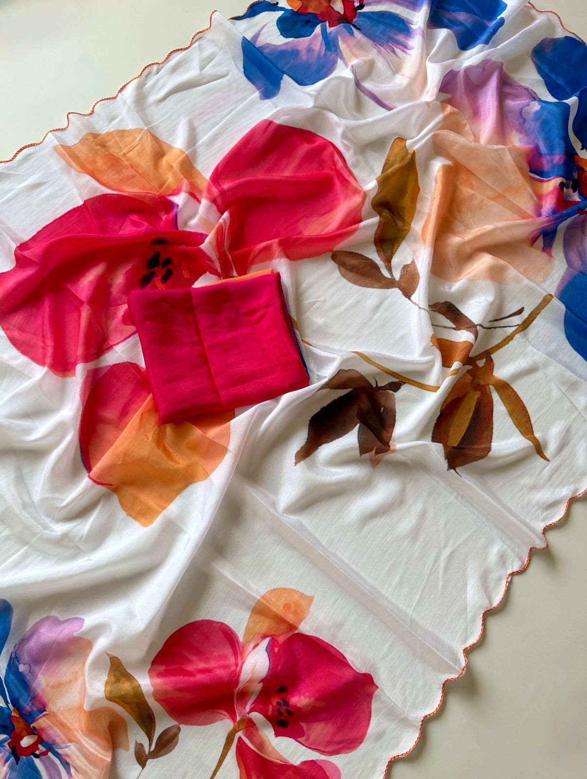 New Catalogue Soft Shinon Fabric With Beautiful Floral  wholesale saree in surat