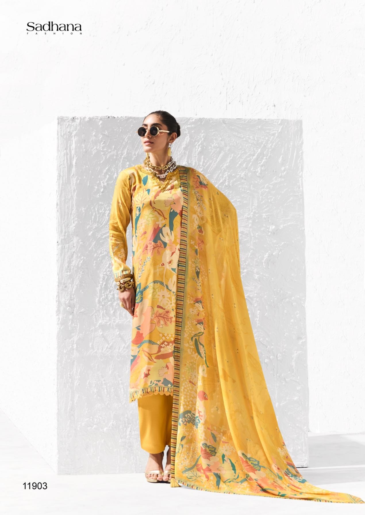 sadhana fashion coral series 11901-11906 bemberg muslin silk wholesale suit 