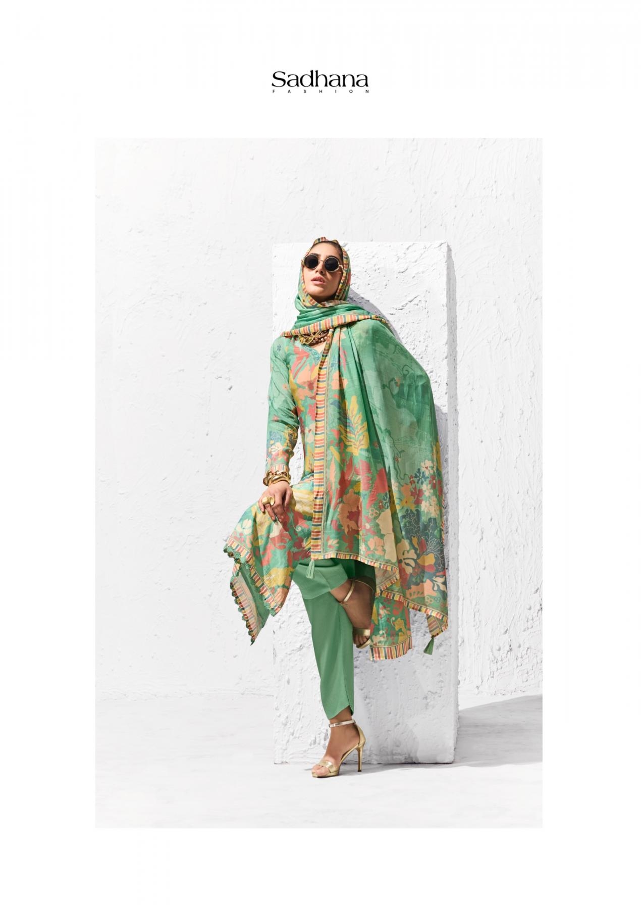 sadhana fashion coral series 11901-11906 bemberg muslin silk wholesale suit 