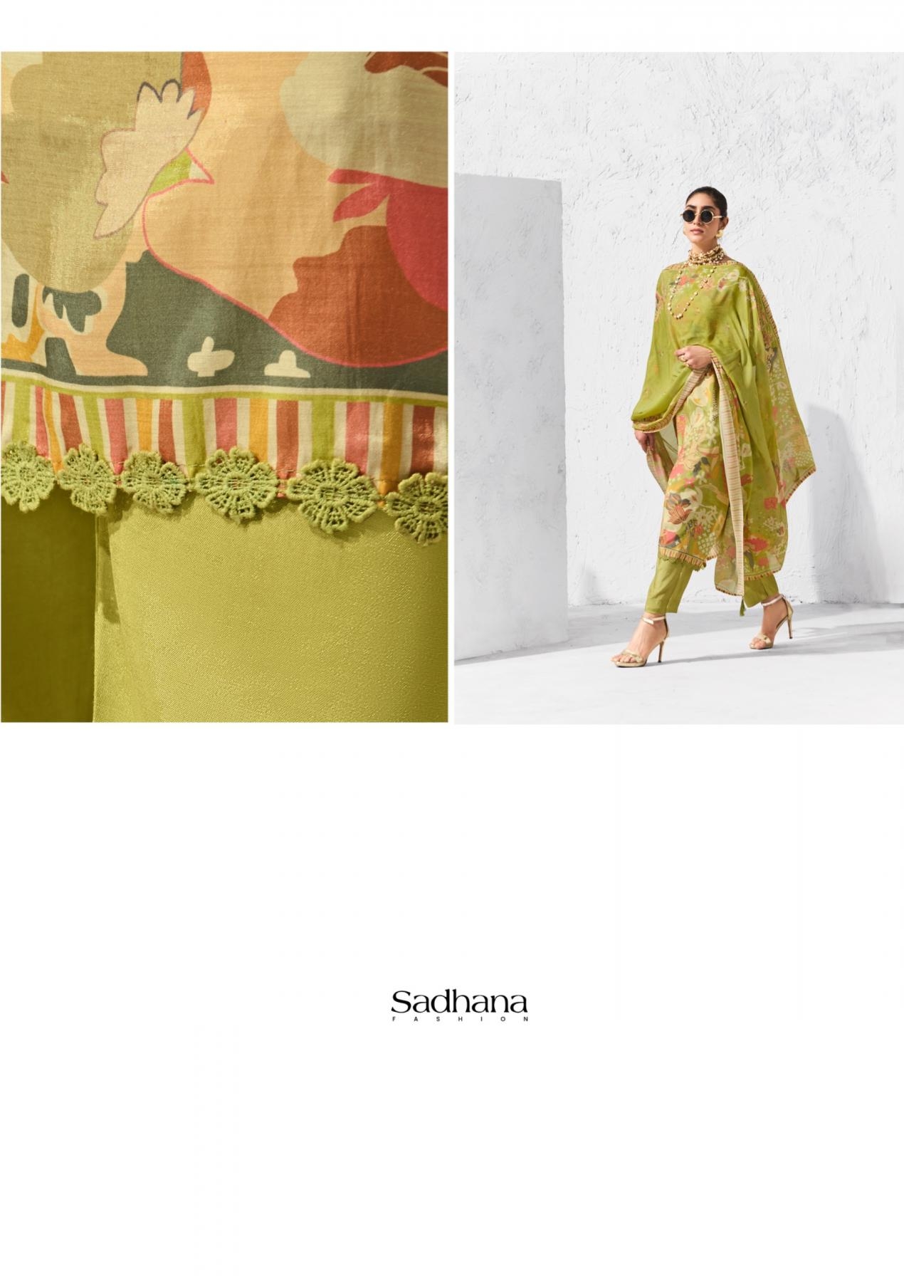 sadhana fashion coral series 11901-11906 bemberg muslin silk wholesale suit 