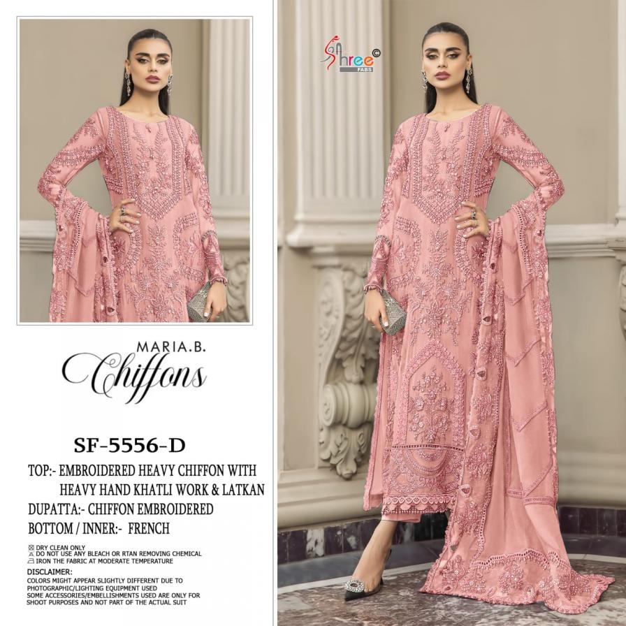 shree fabs 5556 color chiffon wholesale suit in surat