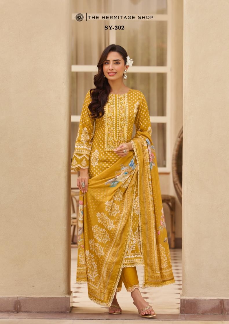 the hermitage sylhet series 201-206 viscose lawn wholesale suit 