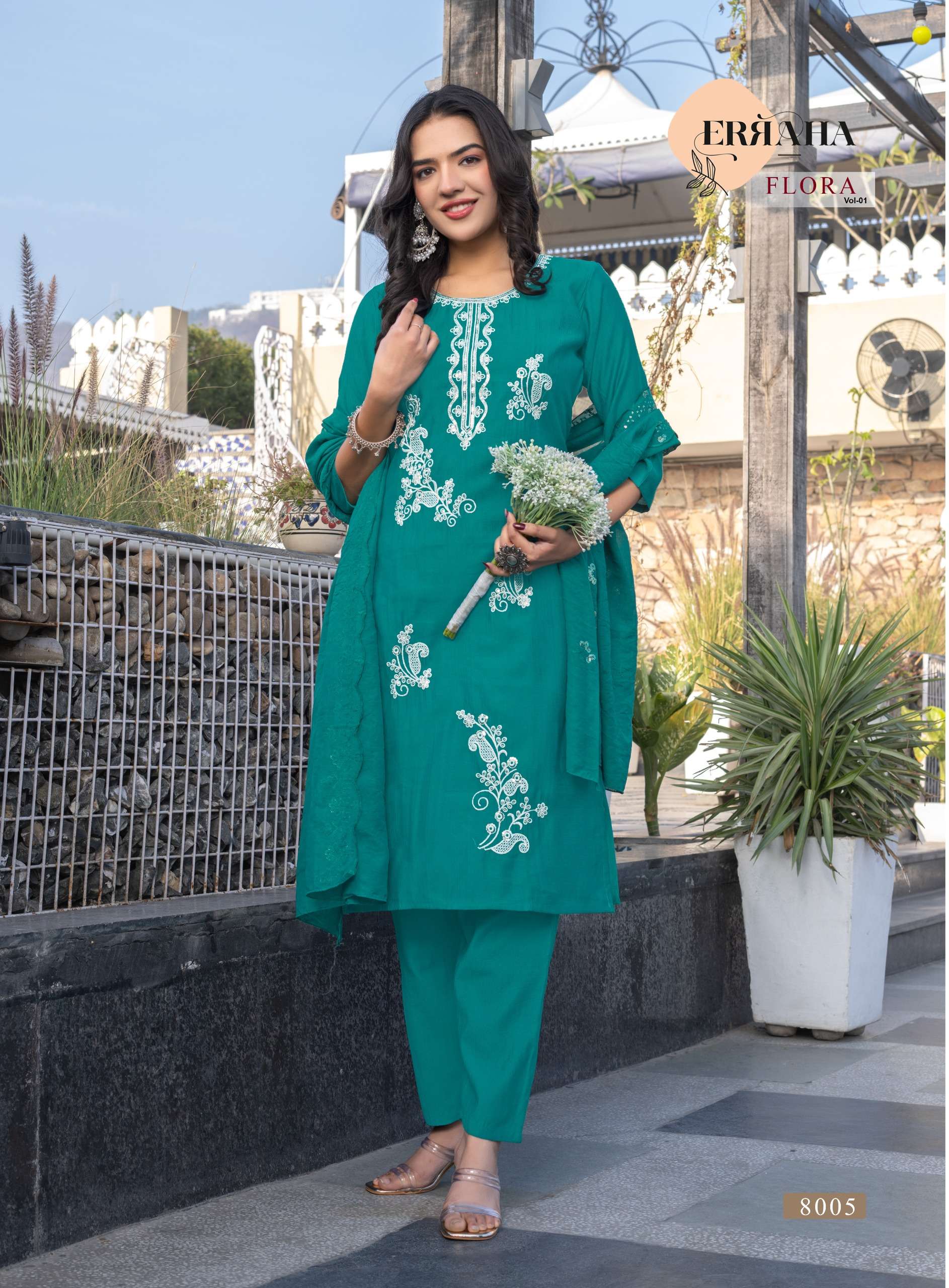 FLORA VOL-1 Premium vertical fabric decorated wholesale suit 