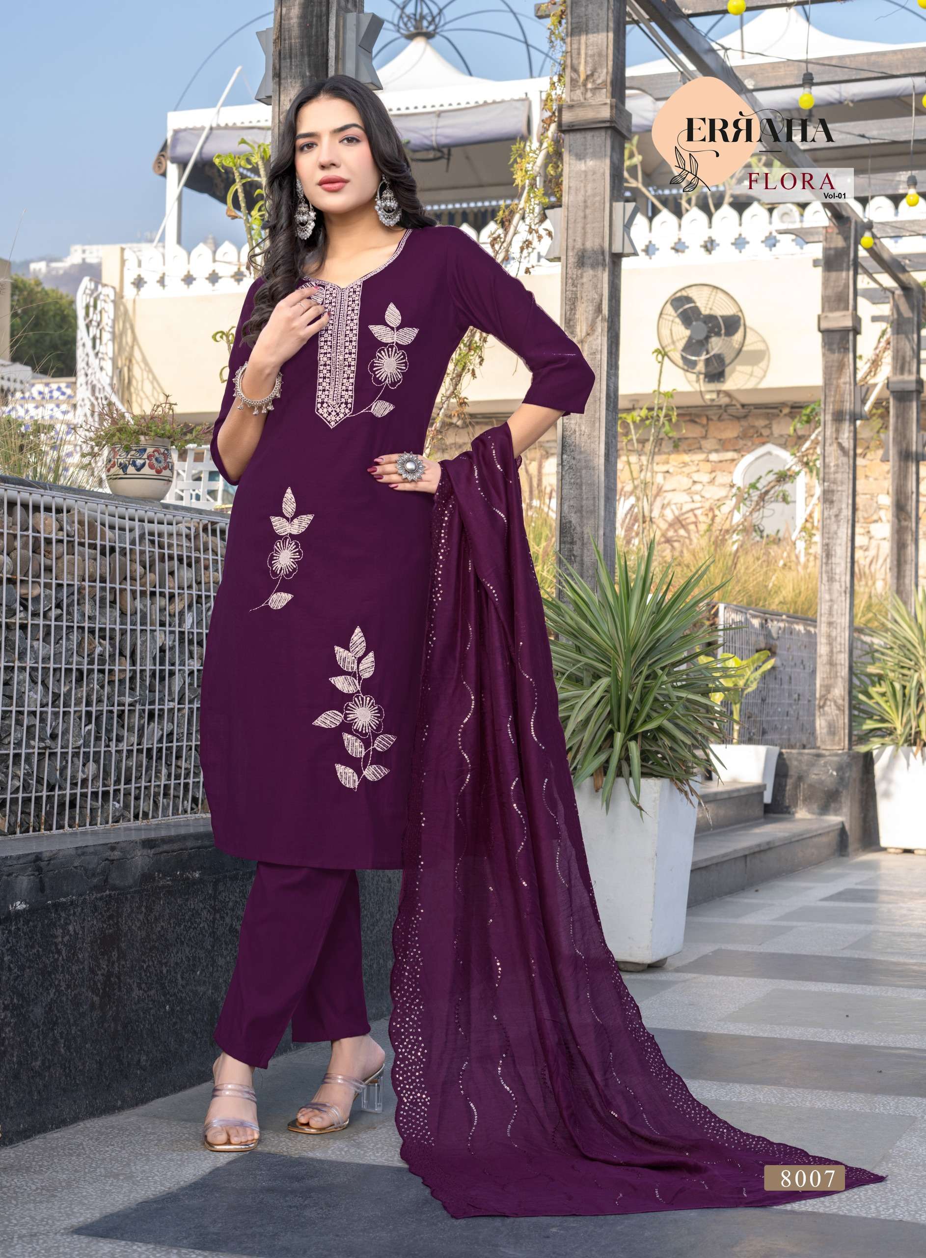 FLORA VOL-1 Premium vertical fabric decorated wholesale suit 
