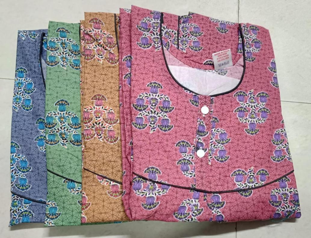 ruchee fashion cotton megya readymade 4 color matching women nighty