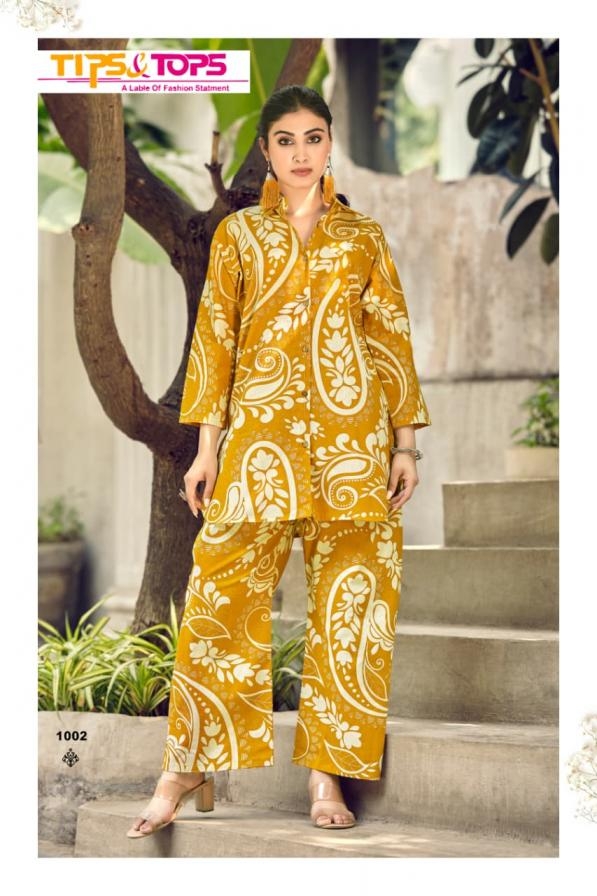 tips & tops cotton beats vol 4 series 1001-1006 cotton flex co-ord sets