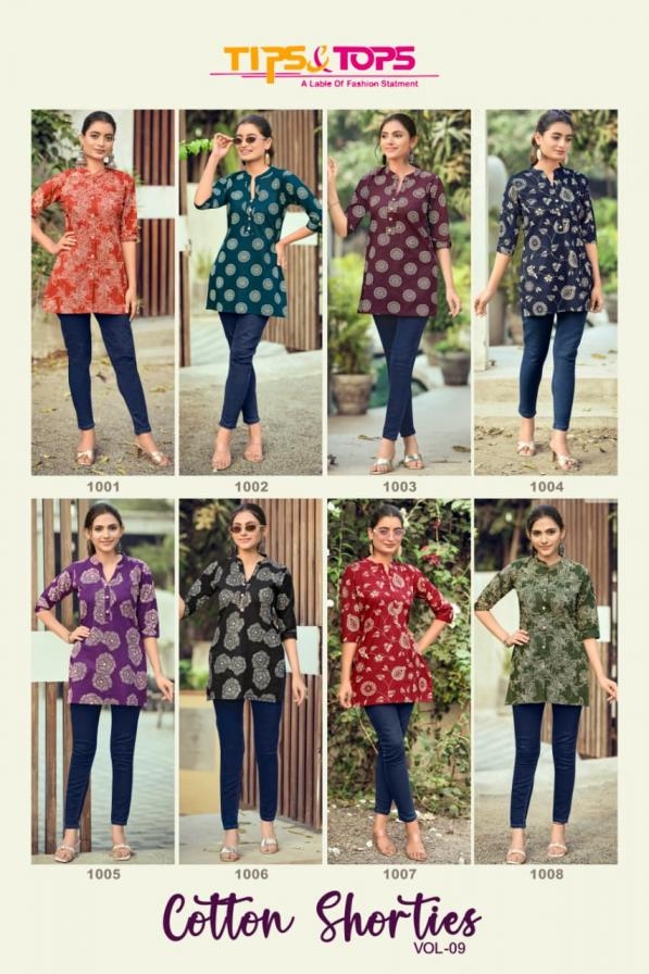tips & tops cotton shorties vol 9 series 1001-1008 Cotton Dhabu Prints tops