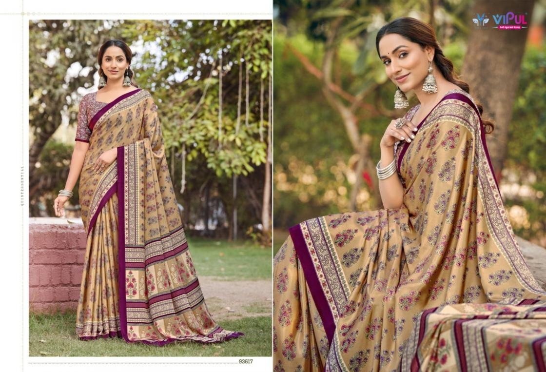 vipul heritage silk vol 14 series 93600-93617 crape printed saree