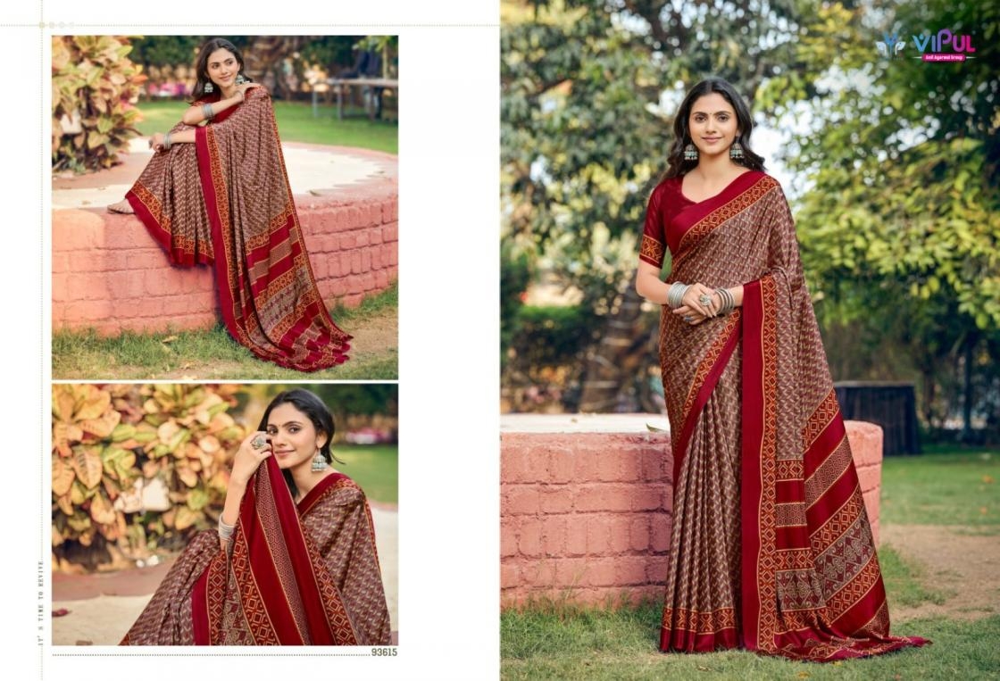 vipul heritage silk vol 14 series 93600-93617 crape printed saree
