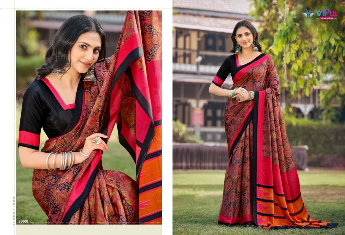 vipul heritage silk vol 14 series 93600-93617 crape printed saree
