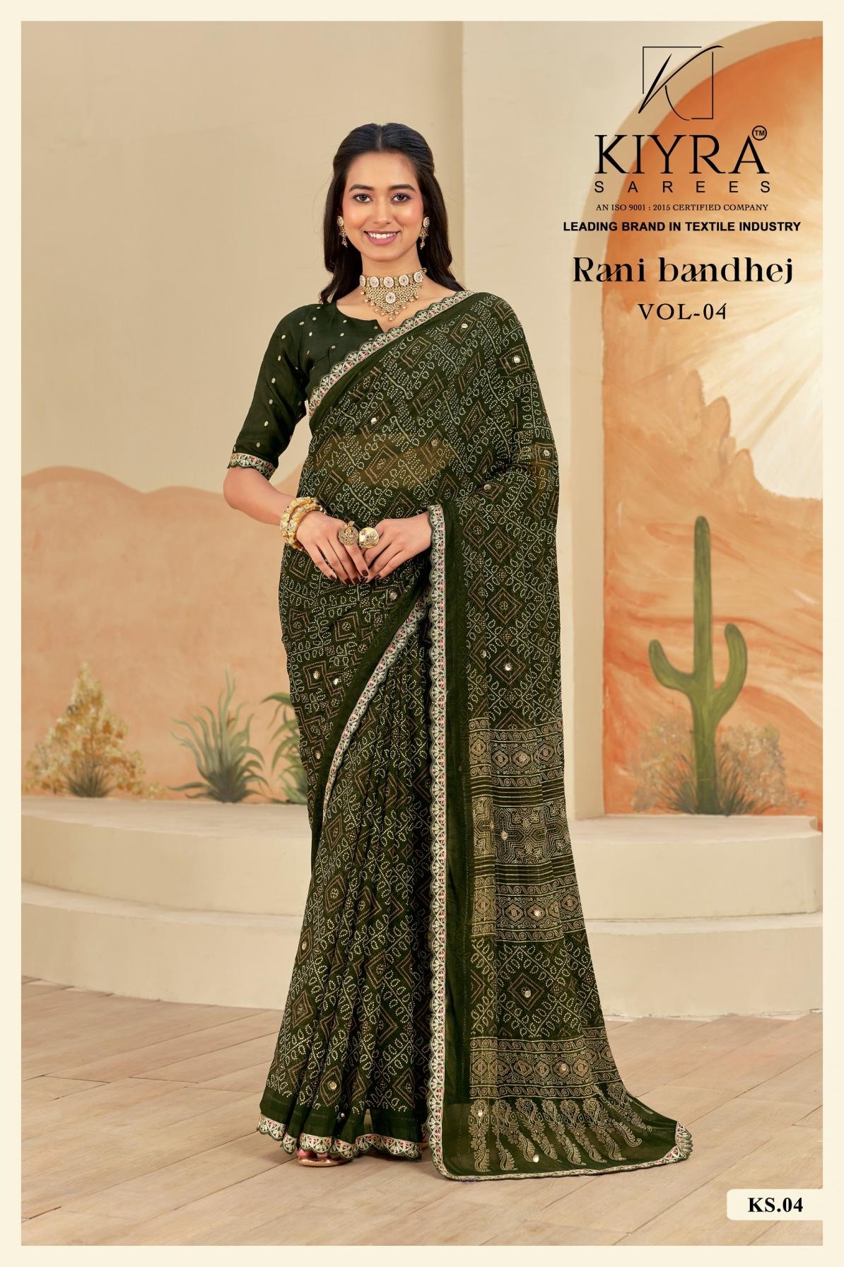kiyra rani bandhej vol 4 series 01 to 06 georgette shop trendy sarees in wholesale surat