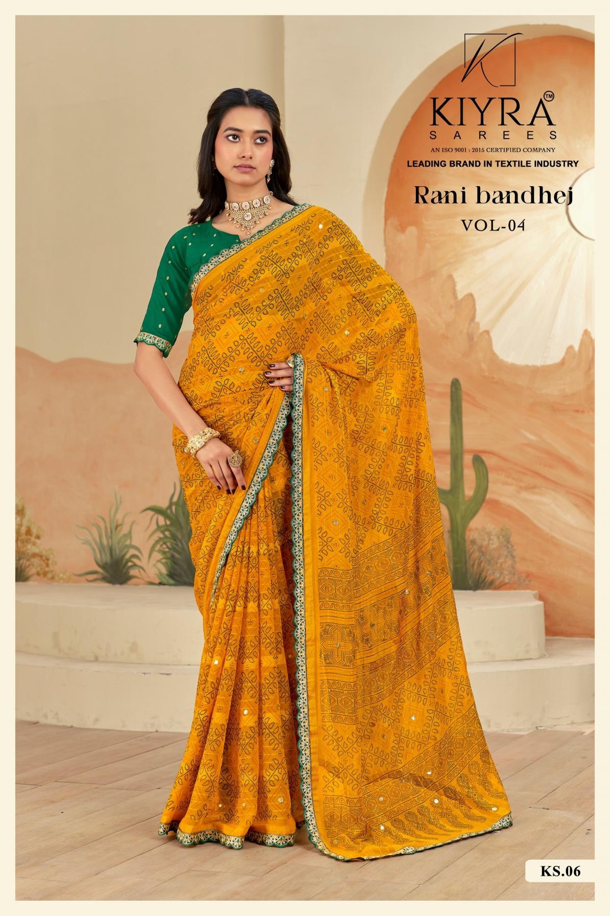 kiyra rani bandhej vol 4 series 01 to 06 georgette shop trendy sarees in wholesale surat