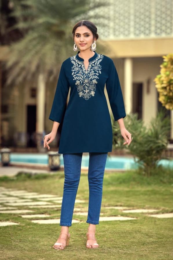 tips & tops cotton candy series 1001 to 1006 cotton dhabu fully stitch stylish short kurti in wholesale surat