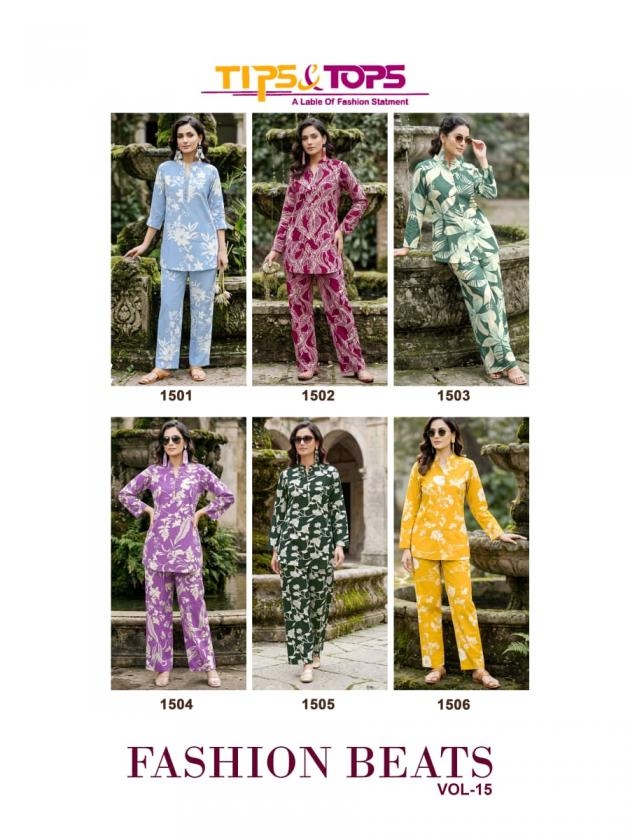 tips & tops fashion beats vol 15 series 1501-1506 Heavy Reyon Print cord sets