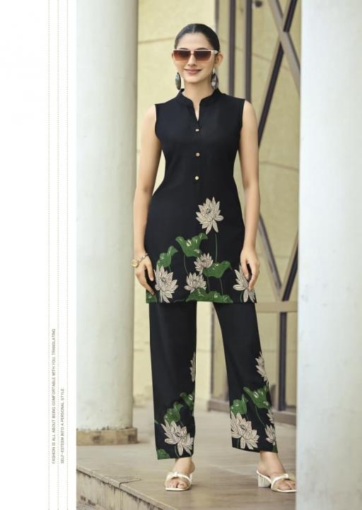 tips & tops summer beauty vol 4 series 1001 to 1006 rayon fully stitch co-ord sets in wholesale surat