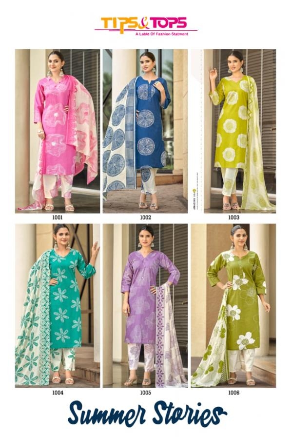 tips & tops summer stories series 1001-1006 Cotton Print readymade suit