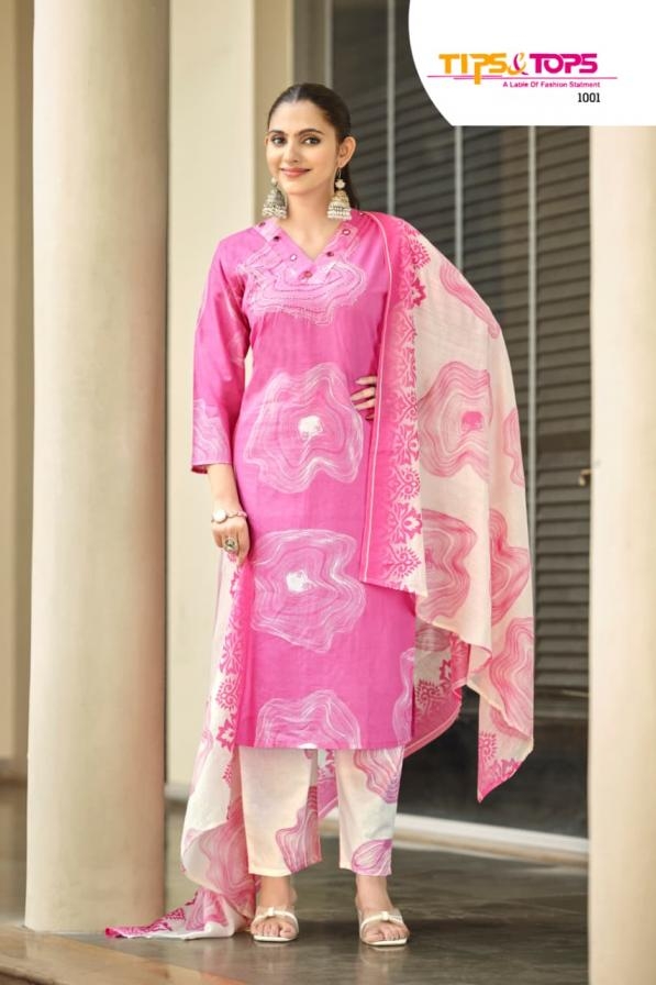 tips & tops summer stories series 1001-1006 Cotton Print readymade suit