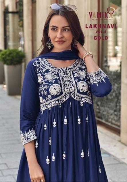 vamika lakhnavi vol 8 gold new color series 1048 rayon wholesale suit 