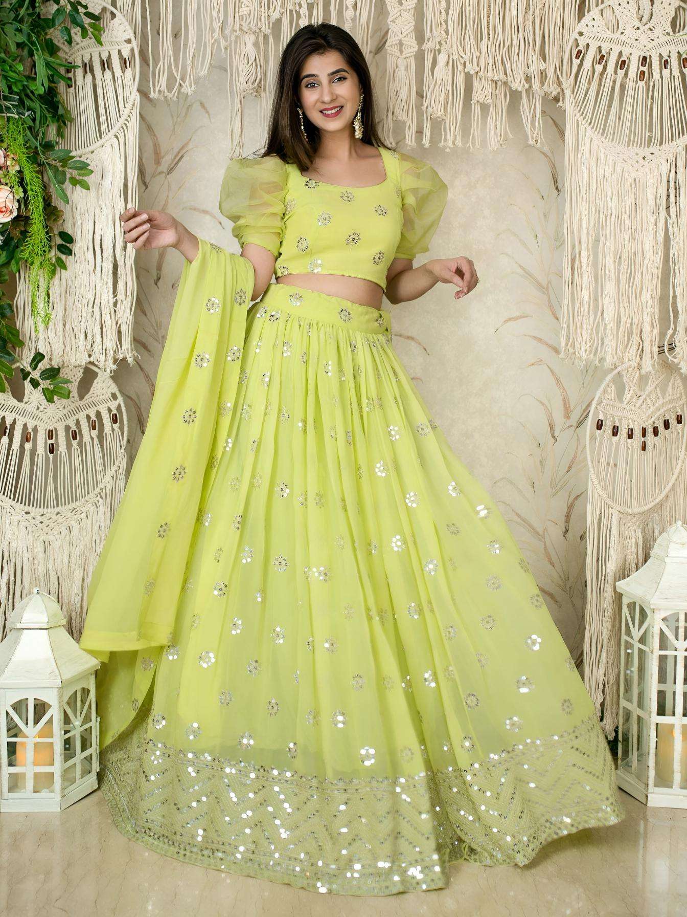 zeel clothing 15060 Georgette Multiple Sequins and Zari Embroidery Work lehenga