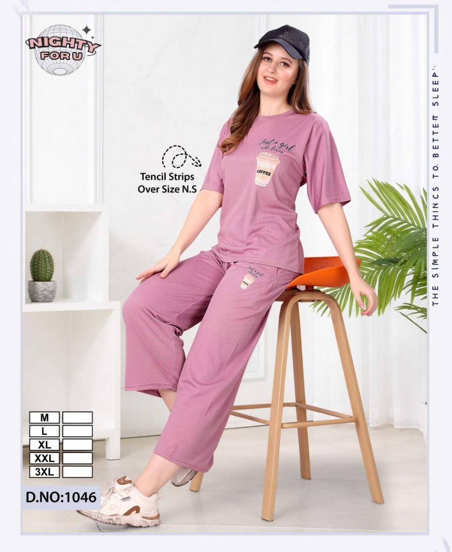 nighty for you 1046 hosiery over size night suit womens
