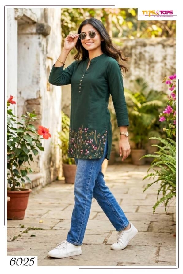 tips & tops polo series 6021-6026 rayon short kurtis for women