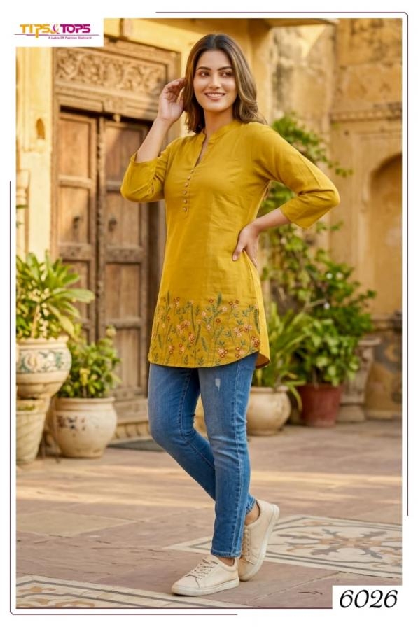 tips & tops polo series 6021-6026 rayon short kurtis for women